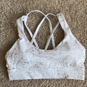 NWOT Zyia Light n Tight gold splash strappy bra